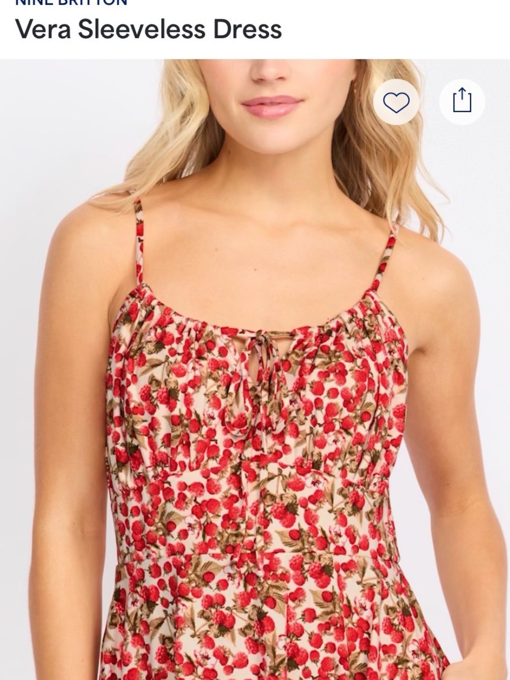 nine britton Red Floral Sleeveless Mini Dress - Picture 4 of 5